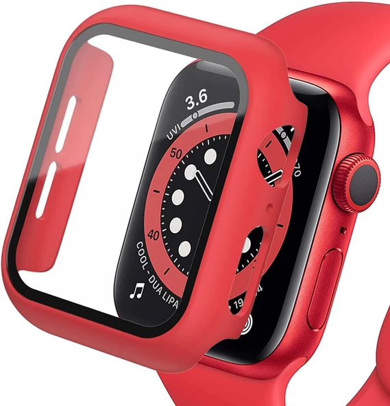 Apple Watch 40 mm Kasa ve Ekran Koruyucu Kılıf (Kırmızı)