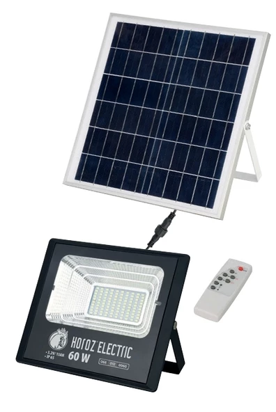 HOROZ Tiger 60W Solar Ledli Projektör 6400K Beyaz Işık ürün görseli