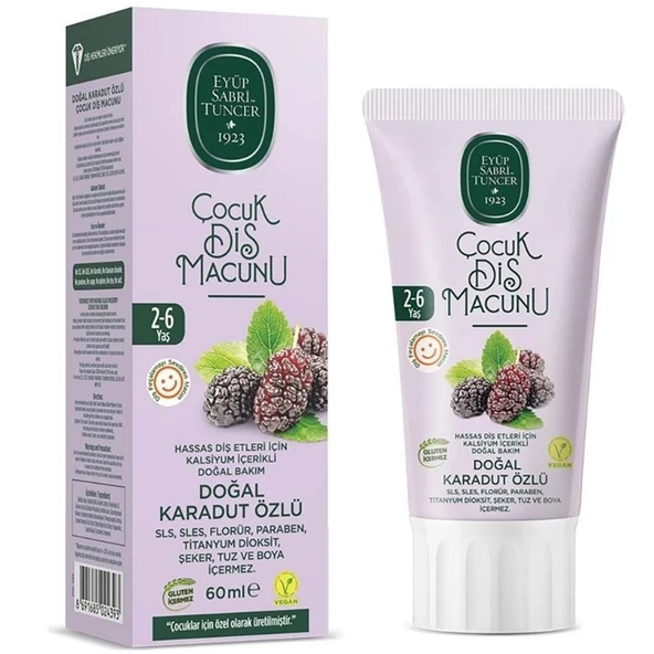 Eyüp Sabri Tuncer Doğal Karadut Özlü 2-6 Yaş Çocuk Diş Macunu 60 ml