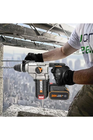 Wx380 20volt 4.0ah. 2.2j Li-ion Çift Akülü Şarjlı Profesyonel Sds-plus Pnömatik Kırıcı/delici - 5