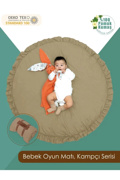 MORDESİGN Bebek/Çocuk Oyun Halısı, Yenidoğan Emekleme Pedi, Aktivite Matı, Çok Amaçlı Minder, Kampçı Serisi
