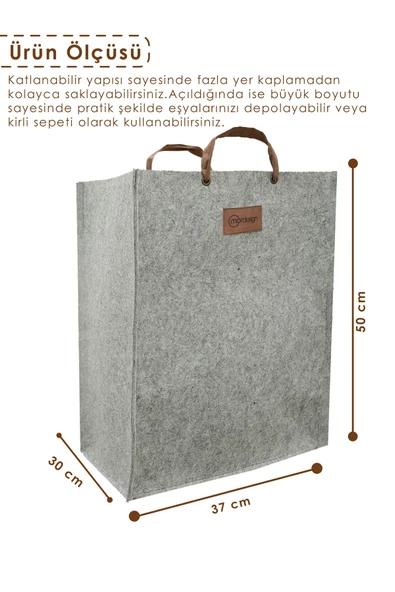 MORDESİGN Keçe Çocuk Oyuncak/Kirli Çamaşır Depolama Sepeti, Çok Amaçlı Saklama Sepeti, CapeTown Serisi - 5