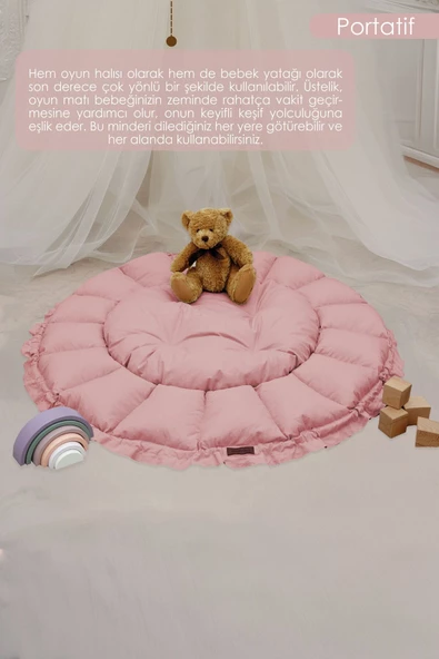 MORDESİGN Bebek Yatağı ve Oyun Halısı, Babynest, Yenidoğan Oyun Halısı,  Açılır/Kapanır Yatak, Bloom Serisi - 6