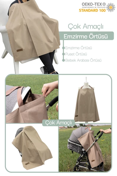 MORDESİGN Çok Amaçlı Bebek Emzirme Örtüsü/Önlüğü; Puset, Bebek arabası örtüsü, Extra Büyük, Morbear Seri