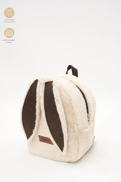 MORDESİGN Sevimli Tavşan Çocuk Sırt Çantası: Kreş/Anasınıfı İçin Peluş Kumaş Çanta, Morbunny Serisi - 2