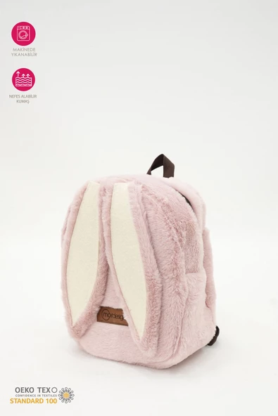 MORDESİGN Sevimli Tavşan Çocuk Sırt Çantası: Kreş/Anasınıfı İçin Peluş Kumaş Çanta, Morbunny Serisi - 2