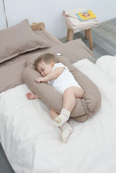 MORDESİGN Moresleep 2'si 1 arada Bebek Sarılma ve Şekillendirme Yastığı, Düz Kafa Yastığı,Pamuklu,Uyku Yastığı - 6