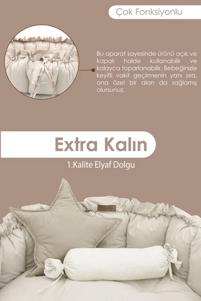 MORDESİGN Bebek Yatağı ve Oyun Halısı, Babynest, Yenidoğan Oyun Halısı,  Açılır/Kapanır Yatak, Bloom Serisi - 4