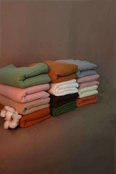 MORDESİGN %100 Pamuk 4 Katlı Müslin Bebek Battaniyesi, 100x120 cm Müslin Örtü, Yenidoğan Kundak, Soft Seri - 4