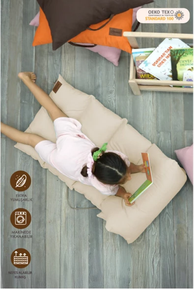 MORDESİGN Montessori Çocuk Oyun Minderi,Katlanabilir Yer Minderi,Anaokul/Kreş Minderi,Uyku Matı, Mattress Seri