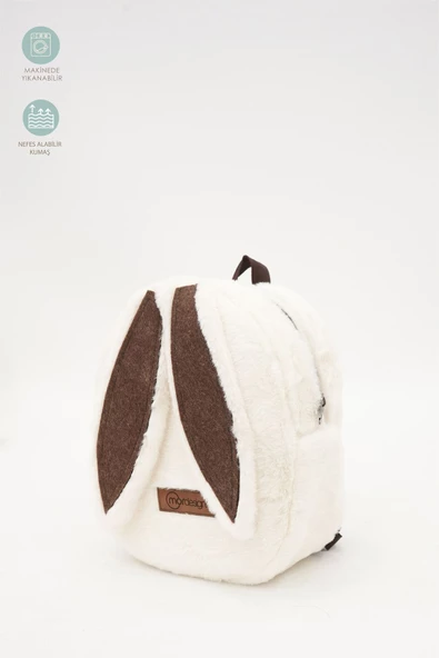 MORDESİGN Sevimli Tavşan Çocuk Sırt Çantası: Kreş/Anasınıfı İçin Peluş Kumaş Çanta, Morbunny Serisi - 2