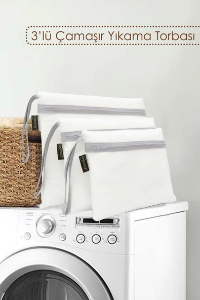 MORDESİGN 3'lü Çamaşır Yıkama Filesi, Kirli/Temiz Bebek Kıyafet Torbası, Kirli Sepeti, Dhobis Seri, Gri