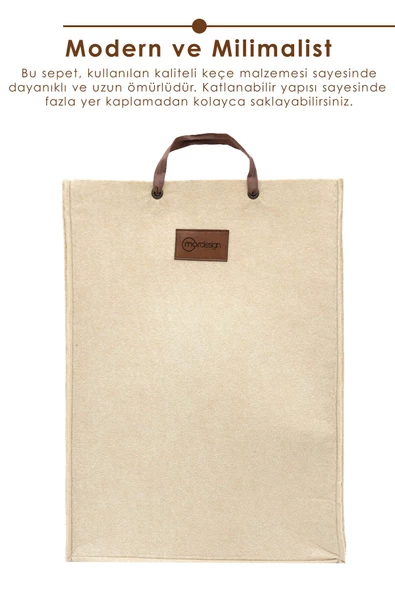 MORDESİGN Keçe Çocuk Oyuncak/Kirli Çamaşır Depolama Sepeti, Çok Amaçlı Saklama Sepeti, CapeTown Serisi - 4