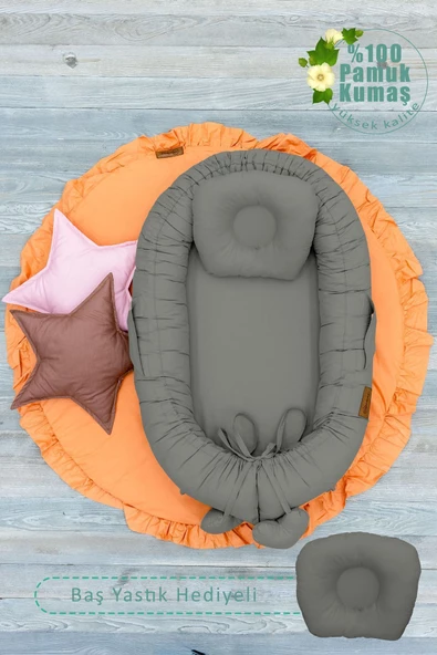 MORDESİGN Babynest Ortopedik Bebek Yatağı, Anne Yanı Bebek Yatağı, Ergonomik Tasarım, Morremix Serisi - 2