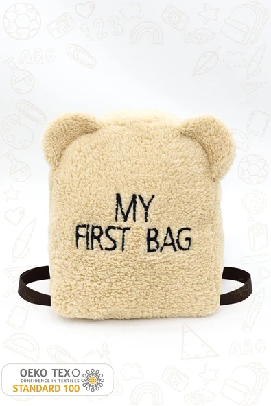 MORDESİGN Çocuk Sırt Çantası: Kreş/Anasınıfı İçin Teddy Kumaş Çanta, My First Bag Morteddy Serisi