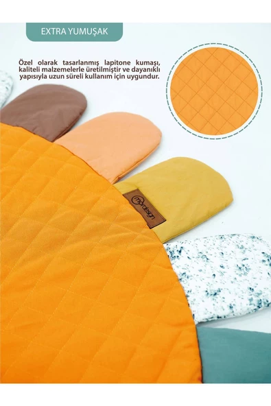 MORDESİGN Bebek/Çocuk Oyun Halısı, Yenidoğan Emekleme Pedi, Aktivite Matı, Çok Amaçlı Minder, Sunny Serisi - 4