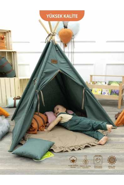 MORDESİGN Bebek/Çocuk Oyun Halısı, Yenidoğan Emekleme Pedi, Aktivite Matı, Çok Amaçlı Minder, Kampçı Serisi - 4