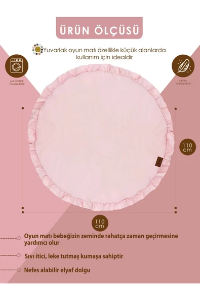 MORDESİGN Bebek/Çocuk Oyun Halısı, Yenidoğan Emekleme Pedi, Aktivite Matı, Çok Amaçlı Minder, Kampçı Serisi - 2