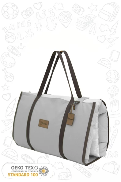 MORDESİGN Çocuk için Taşınabilir Yatak Seti, Kreş Yatak Seti, Kanvas Çantalı Yatak Set, Travel Serisi