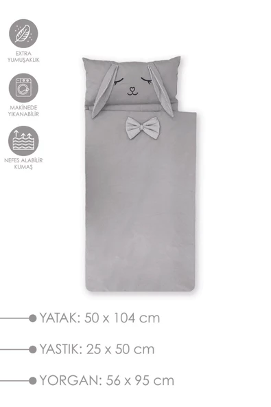 MORDESİGN Çocuk için Taşınabilir Yatak, Kreş Yatak Seti, Kampet Yatağı, Morbunny Travel Serisi - 2