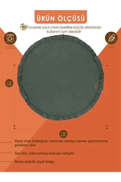 MORDESİGN Bebek/Çocuk Oyun Halısı, Yenidoğan Emekleme Pedi, Aktivite Matı, Çok Amaçlı Minder, Kampçı Serisi - 2