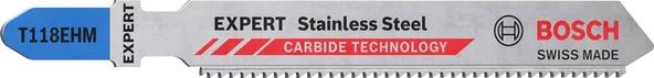 Professional 3x EXPERT 'Stainless Steel' T 118 EHM Dekupaj Testere Bıçakları (Paslanmaz çelik saclar, Paslanmaz çelik saclar, Uzunluk 83 mm, Aksesuar Dekupaj Testeresi)