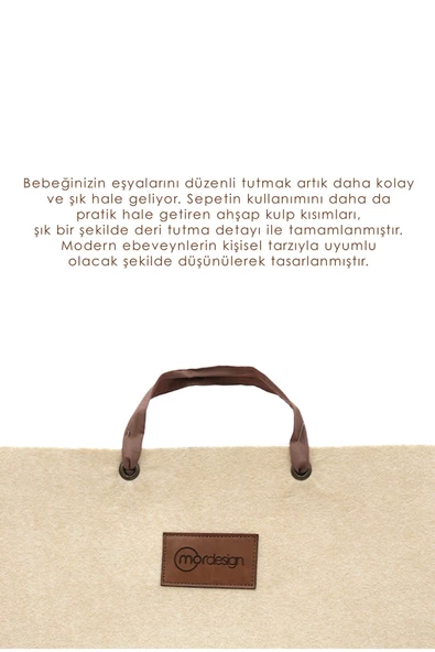 MORDESİGN Keçe Çocuk Oyuncak/Kirli Çamaşır Depolama Sepeti, Çok Amaçlı Saklama Sepeti, CapeTown Serisi - 3