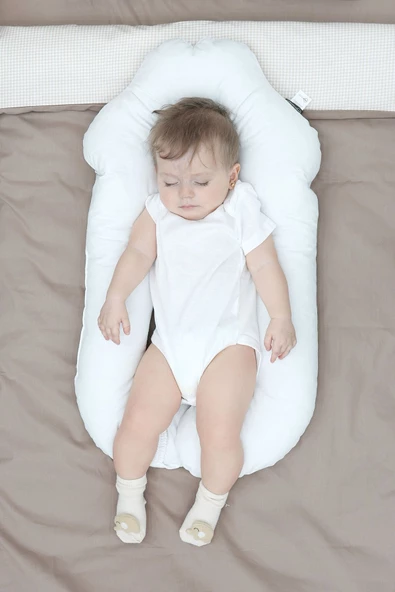 MORDESİGN Moresleep 2'si 1 arada Bebek Sarılma ve Şekillendirme Yastığı, Düz Kafa Yastığı,Pamuklu,Uyku Yastığı - 6