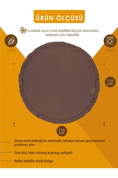 MORDESİGN Bebek/Çocuk Oyun Halısı, Yenidoğan Emekleme Pedi, Aktivite Matı, Çok Amaçlı Minder, Kampçı Serisi - 2