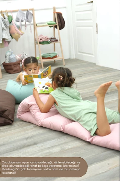 MORDESİGN Montessori Çocuk Oyun Minderi,Katlanabilir Yer Minderi,Anaokul/Kreş Minderi,Uyku Matı, Mattress Seri - 5