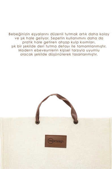 MORDESİGN Keçe Çocuk Oyuncak/Kirli Çamaşır Depolama Sepeti, Çok Amaçlı Saklama Sepeti, CapeTown Serisi - 3