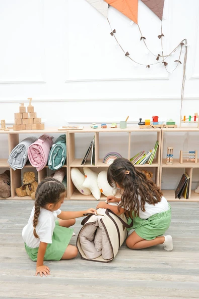 MORDESİGN Çocuk için Taşınabilir Yatak Seti, Kreş Yatak Seti, Kanvas Çantalı Yatak Set, Travel Serisi - 3