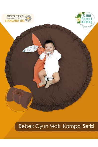 MORDESİGN Bebek/Çocuk Oyun Halısı, Yenidoğan Emekleme Pedi, Aktivite Matı, Çok Amaçlı Minder, Kampçı Serisi