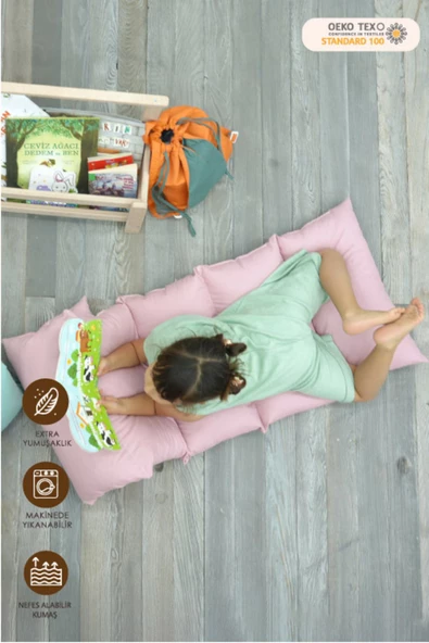 MORDESİGN Montessori Çocuk Oyun Minderi,Katlanabilir Yer Minderi,Anaokul/Kreş Minderi,Uyku Matı, Mattress Seri