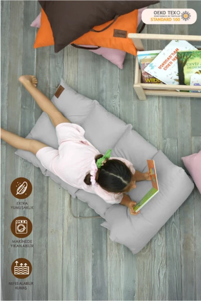 MORDESİGN Montessori Çocuk Oyun Minderi,Katlanabilir Yer Minderi,Anaokul/Kreş Minderi,Uyku Matı, Mattress Seri