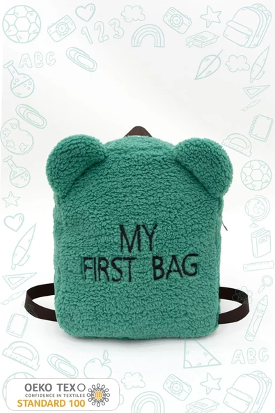 MORDESİGN Çocuk Sırt Çantası: Kreş/Anasınıfı İçin Teddy Kumaş Çanta, My First Bag Morteddy Serisi