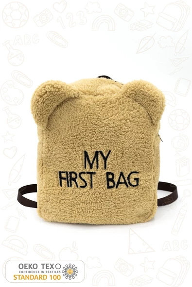 MORDESİGN Çocuk Sırt Çantası: Kreş/Anasınıfı İçin Teddy Kumaş Çanta, My First Bag Morteddy Serisi