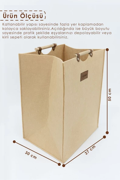 MORDESİGN Keçe Çocuk Oyuncak/Kirli Çamaşır Depolama Sepeti, Çok Amaçlı Saklama Sepeti, Bolivya Serisi - 3