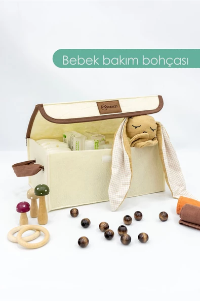 MORDESİGN Saklama Kutusu, Dolap İçi Çamaşır/Oyuncak Düzenleyici, Yenidoğan İçin Kapaklı Keçe Organizer