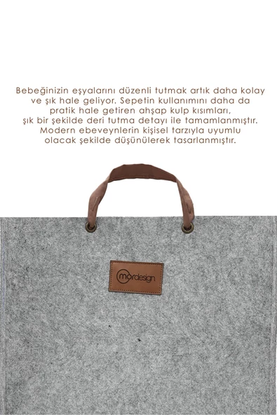 MORDESİGN Keçe Çocuk Oyuncak/Kirli Çamaşır Depolama Sepeti, Çok Amaçlı Saklama Sepeti, CapeTown Serisi - 3