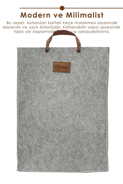 MORDESİGN Keçe Çocuk Oyuncak/Kirli Çamaşır Depolama Sepeti, Çok Amaçlı Saklama Sepeti, CapeTown Serisi - 4