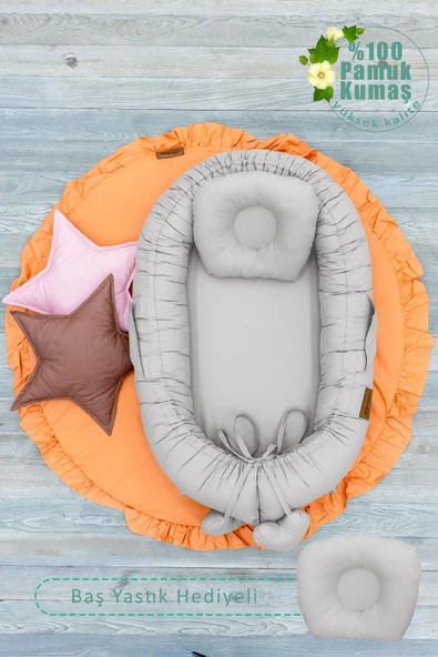 MORDESİGN Babynest Ortopedik Bebek Yatağı, Anne Yanı Bebek Yatağı, Ergonomik Tasarım, Morremix Serisi - 2