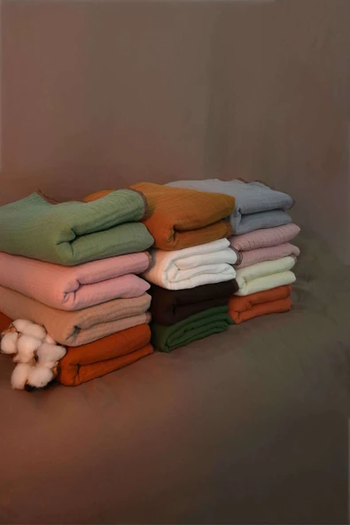 MORDESİGN %100 Pamuk 4 Katlı Müslin Bebek Battaniyesi, 100x120 cm Müslin Örtü, Yenidoğan Kundak, Soft Seri - 4