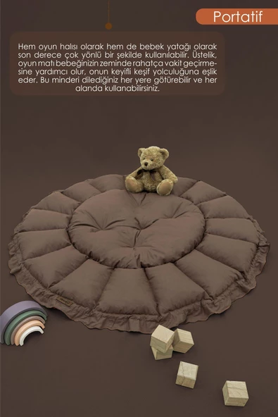 MORDESİGN Bebek Yatağı ve Oyun Halısı, Babynest, Yenidoğan Oyun Halısı,  Açılır/Kapanır Yatak, Bloom Serisi - 5