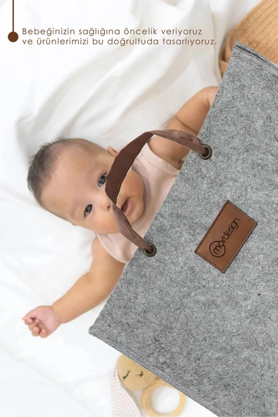 MORDESİGN Keçe Çocuk Oyuncak/Kirli Çamaşır Depolama Sepeti, Çok Amaçlı Saklama Sepeti, CapeTown Serisi - 6