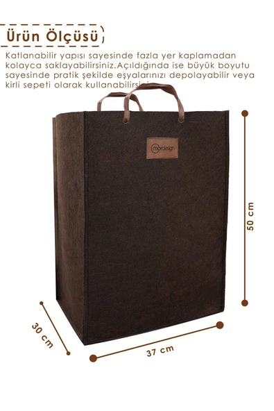 MORDESİGN Keçe Çocuk Oyuncak/Kirli Çamaşır Depolama Sepeti, Çok Amaçlı Saklama Sepeti, CapeTown Serisi - 4