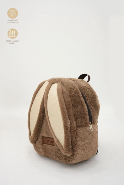 MORDESİGN Sevimli Tavşan Çocuk Sırt Çantası: Kreş/Anasınıfı İçin Peluş Kumaş Çanta, Morbunny Serisi - 2