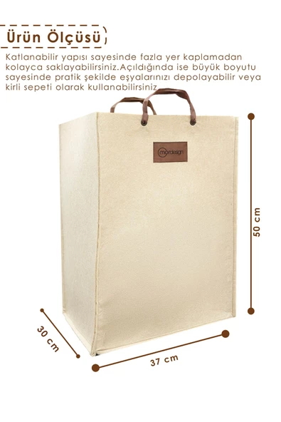 MORDESİGN Keçe Çocuk Oyuncak/Kirli Çamaşır Depolama Sepeti, Çok Amaçlı Saklama Sepeti, CapeTown Serisi - 5