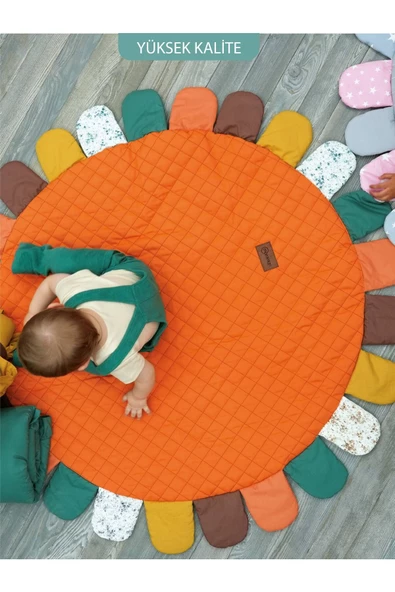 MORDESİGN Bebek/Çocuk Oyun Halısı, Yenidoğan Emekleme Pedi, Aktivite Matı, Çok Amaçlı Minder, Sunny Serisi - 6