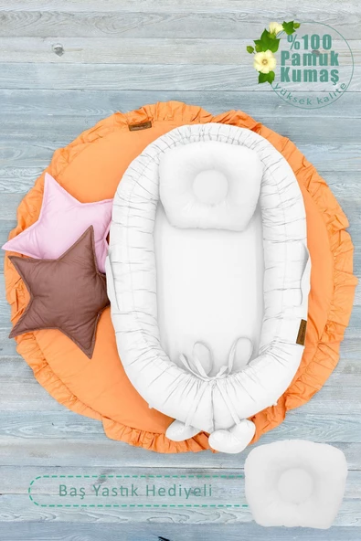 MORDESİGN Babynest Ortopedik Bebek Yatağı, Anne Yanı Bebek Yatağı, Ergonomik Tasarım, Morremix Serisi - 2
